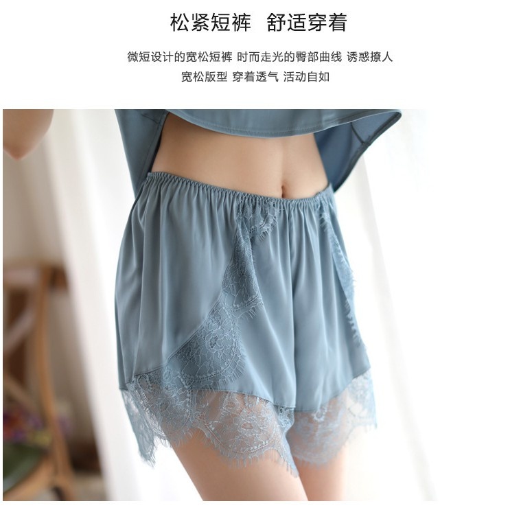 Bộ ngủ ,Bộ Mặc Nhà 2 dây lụa pha ren Siêu Đẹp 5134