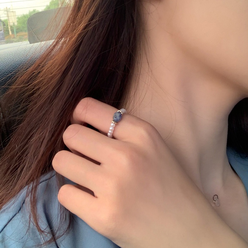 Nhẫn đính ngọc trai nhân tạo phong cách vintage thời trang cho nữ