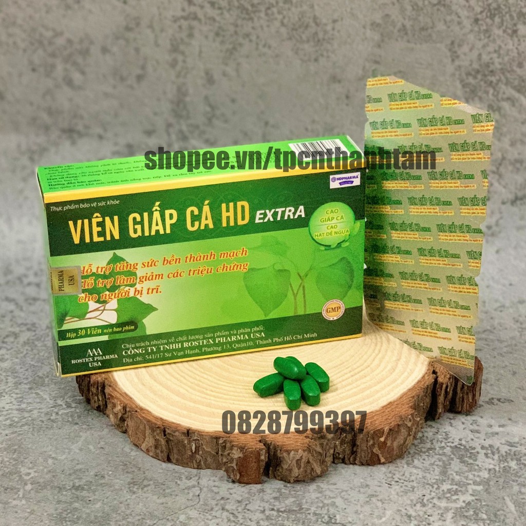 VIÊN GIẤP CÁ HD EXTRA giảm táo bón và trĩ - Hộp 30 viên