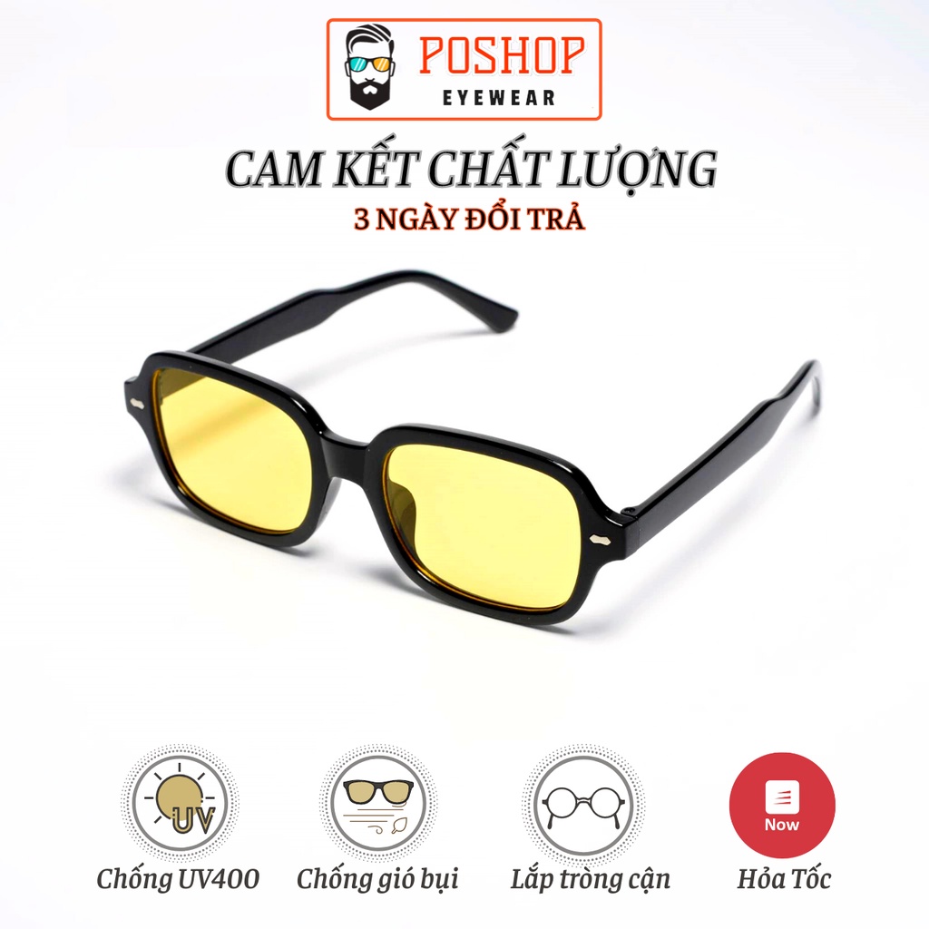 Kính mát gọng vuông nam nữ chống chói POSHOP mắt kính râm kiểu Sơn Tùng màu sắc hot trend thời trang hàn quốc ST