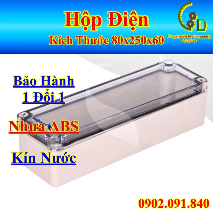 Tủ điện nhựa DS-AT-0825 (80*250*65)VIP hộp điện nhựa chống thấm nước dùng ngoài trời, hộp kĩ thuật đấu điện