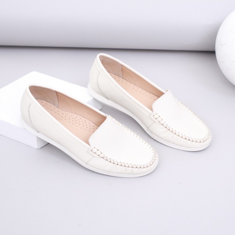 Giày Mọi Moccasin Da Thật Đế Cao Su Pixie X482