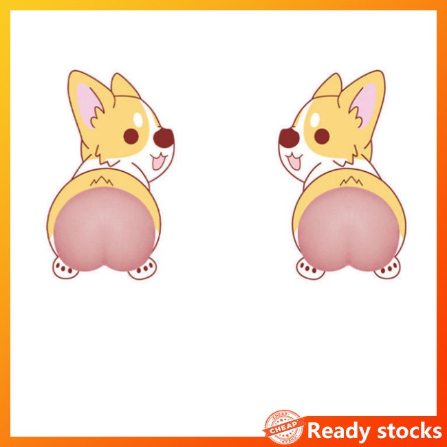 1 cặp miếng dán xe hơi + keo mềm mại chống va chạm/trầy xước họa tiết hoạt hình dễ thương