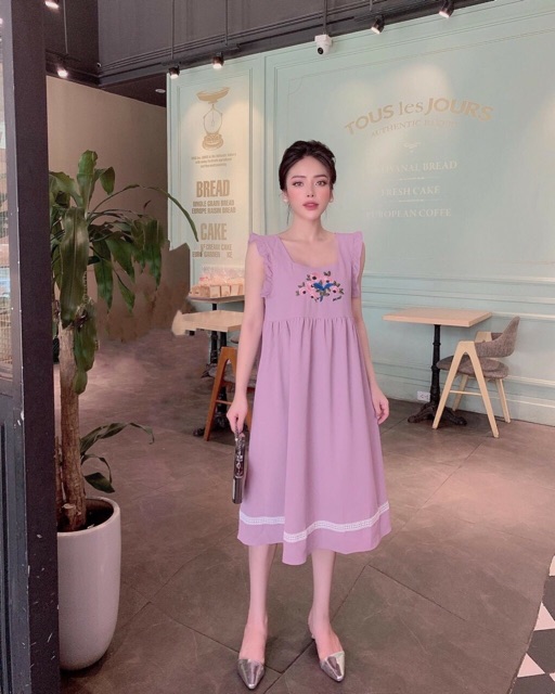 Váy bầu mùa hè thiết kế Aidenshop đầm bầu thời trang chất đũi mát