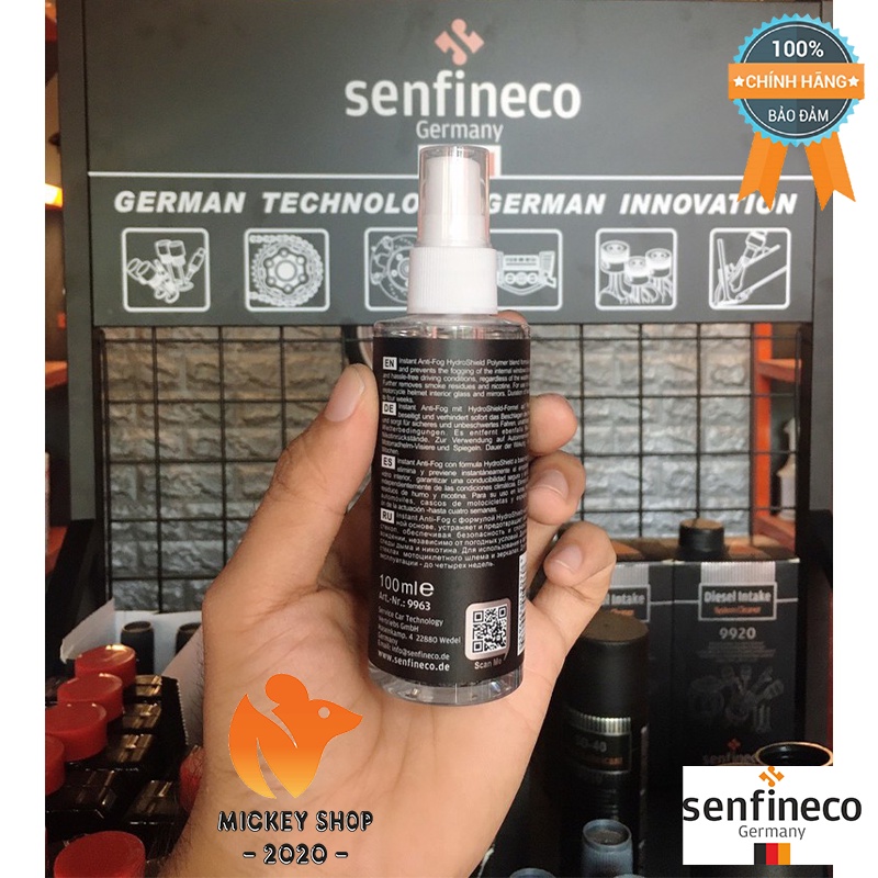 Chai Xịt chống đọng hơi nước, sương mù hơi thở trên kính Senfineco Instant Anti-Fog 9963 - 100ml