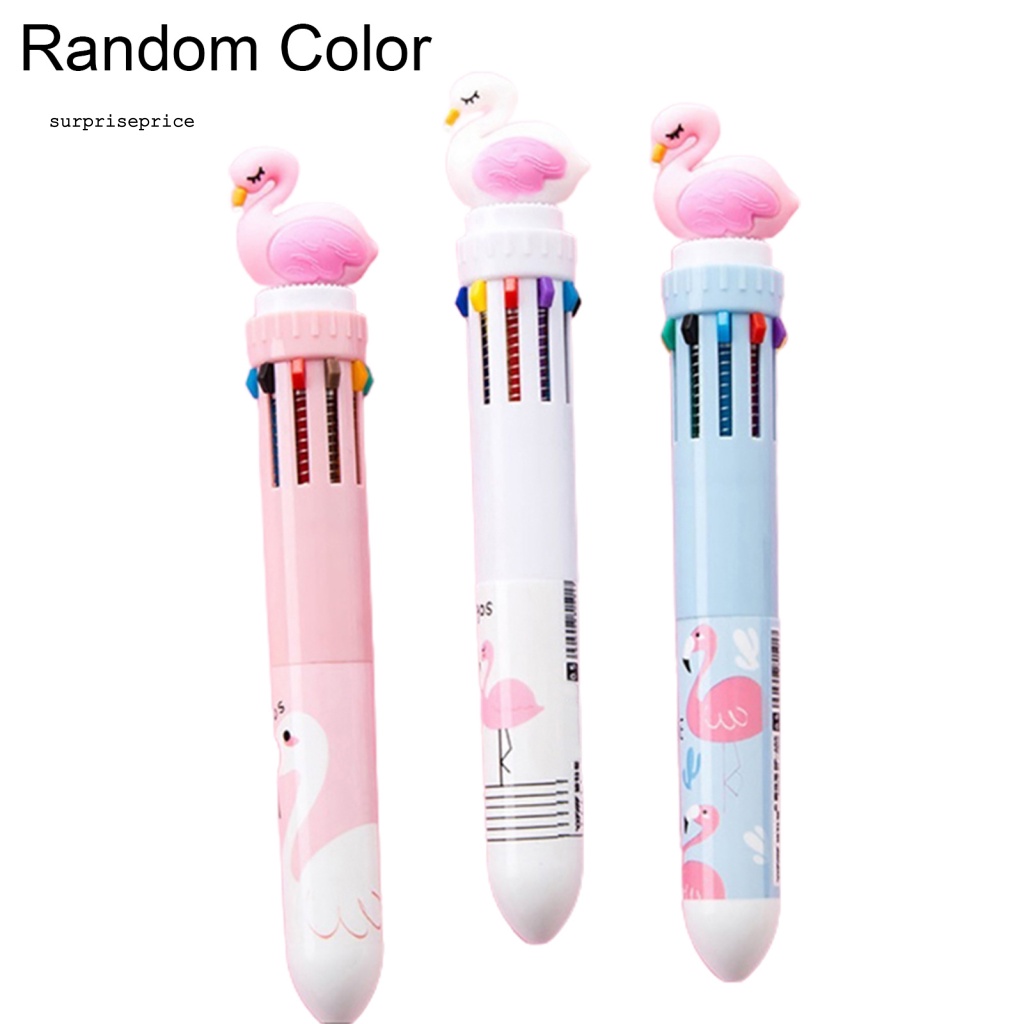 Bút Bi Hình Chim Hồng Hạc 3D 0.5mm 10 Trong 1