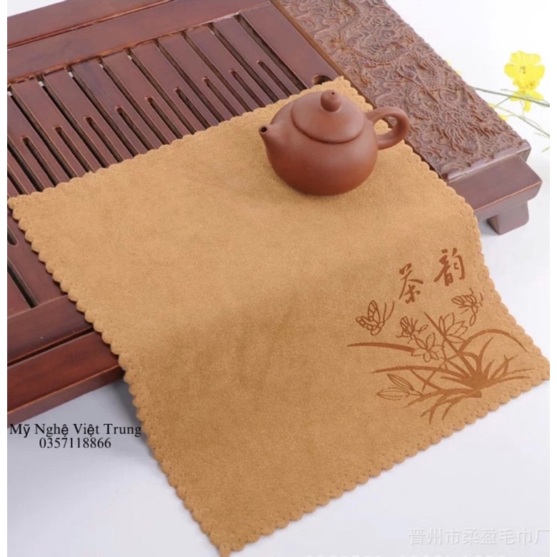 Khăn lau bàn trà siêu hút nước, họa tiết đẹp, không ra lông