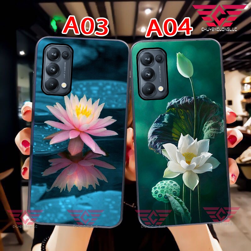 Ốp lưng OPPO RENO 6Z/ RENO 5/ RENO 4/ RENO 3/ RENO 2F/ RENO 2 - HOA SEN - BẰNG KÍNH