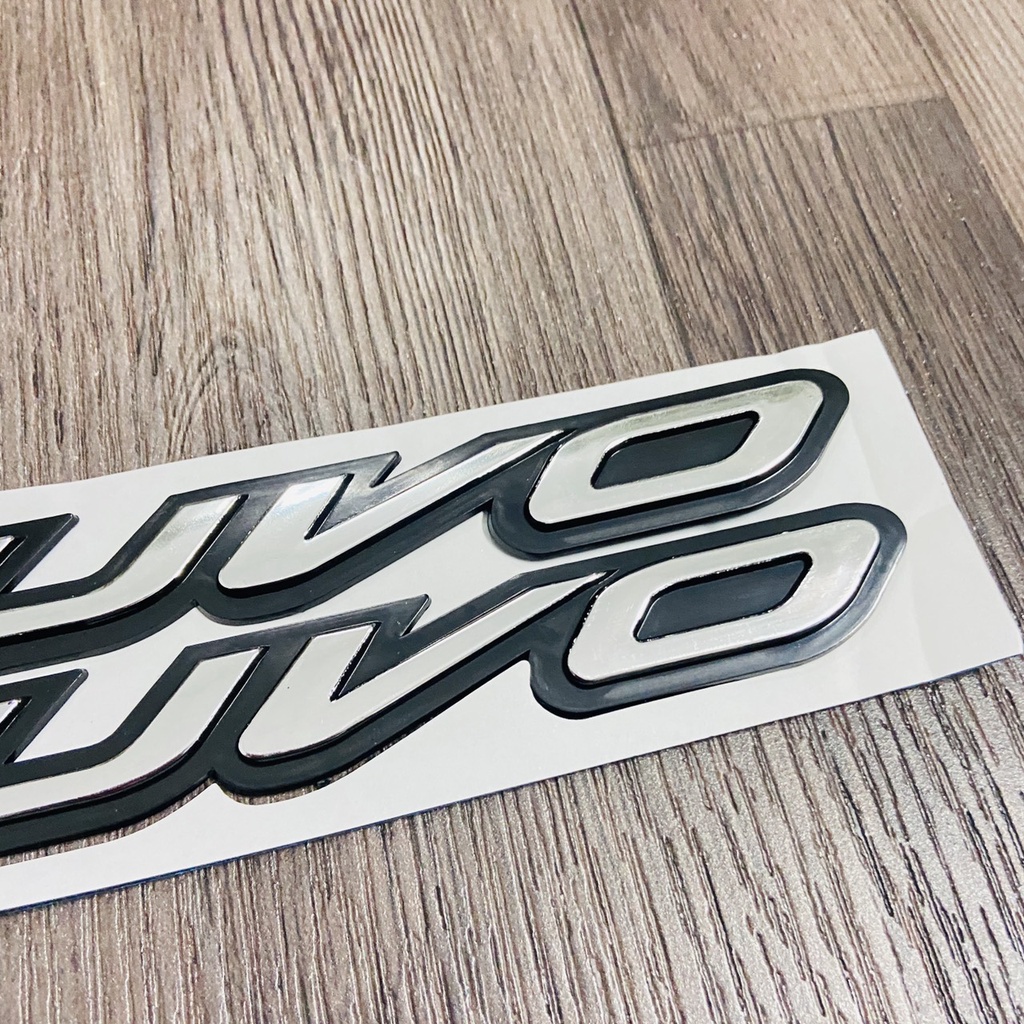 Bộ tem logo chữ nổi NOUVO 1, 2, 3 đời đầu chất liệu nhựa cứng 3d dáng trang trí xe yamaha