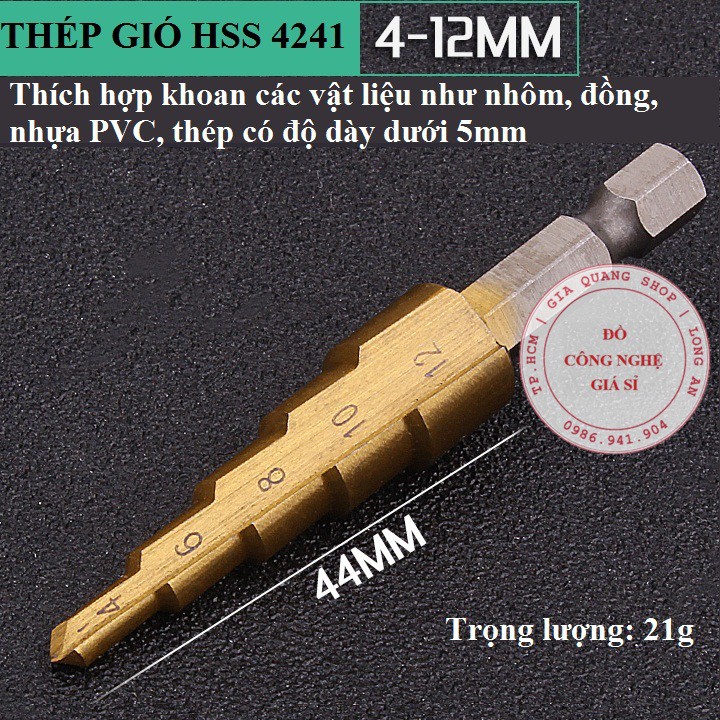 Mũi khoan bước 4-12