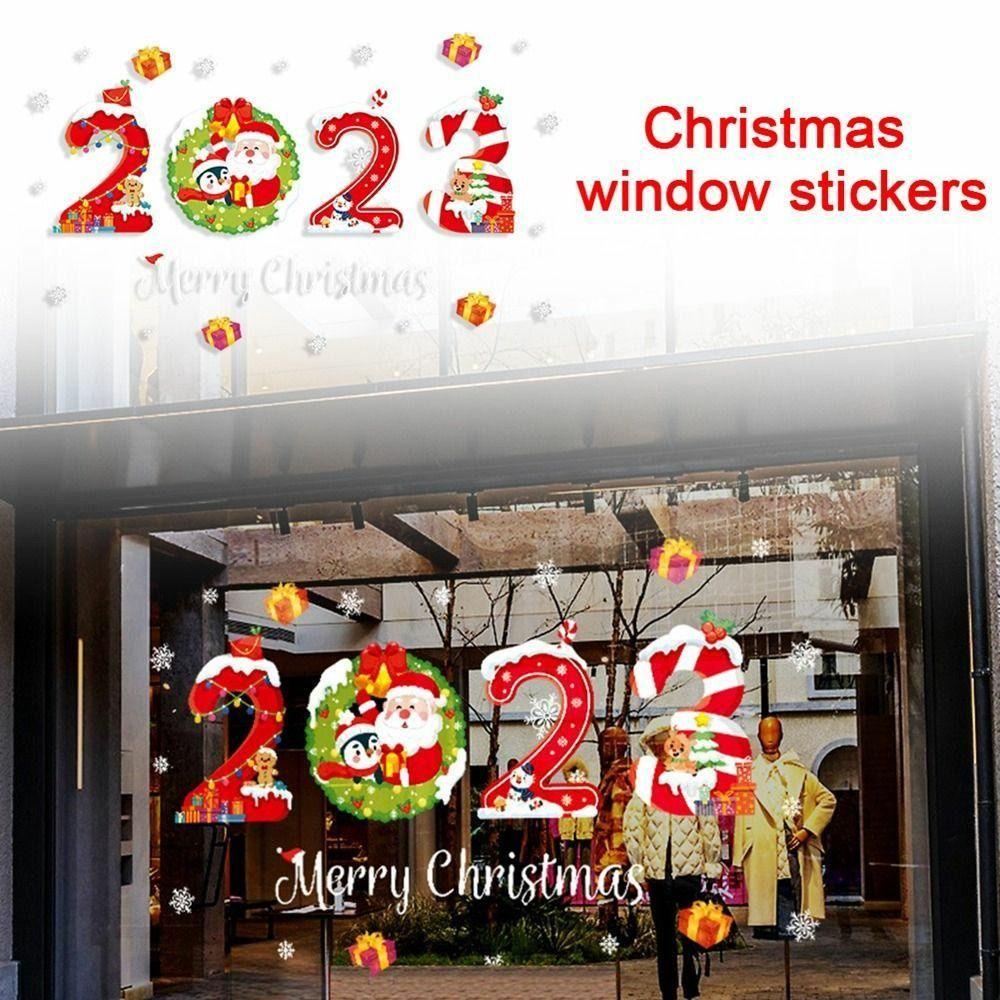 YIYU TYLER1 Decals Self-adhesive 1Pcs 2023 New Year Home Decoration Party Gifts Merry Christmas Wall Sticker