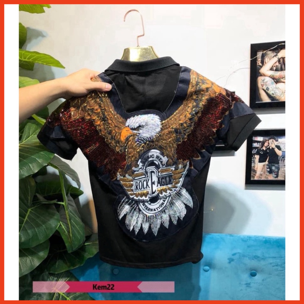 [ FREESHIP 10K ] Áo Thun Polo Nam Áo Phông Cao Cổ Nam Hình Con Đại Bàng Đẳng Cấp Cá Tính | BigBuy360 - bigbuy360.vn