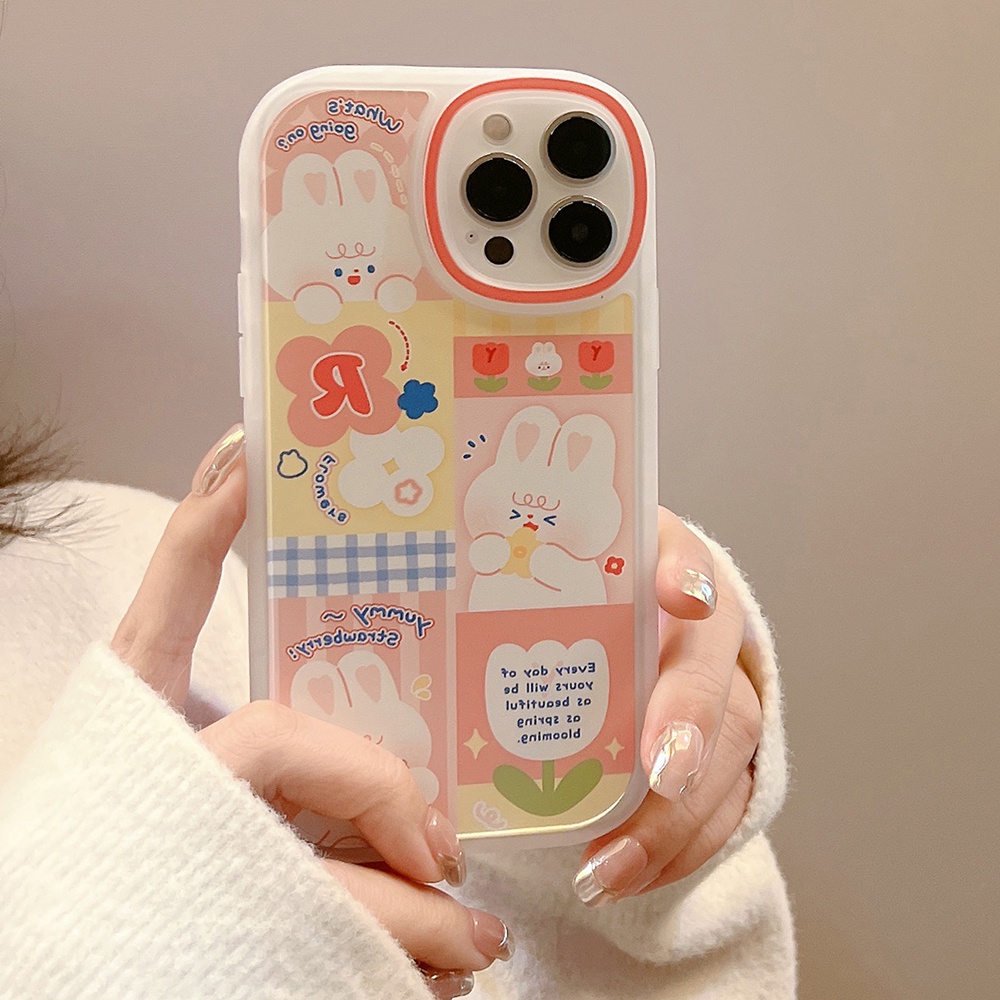 Ốp Điện Thoại TPU Mềm Chống Sốc Hình Thỏ Hoạt Hình Cho iPhone 11 12 13 Pro max mini XS max xr 7 8 se2020 plus