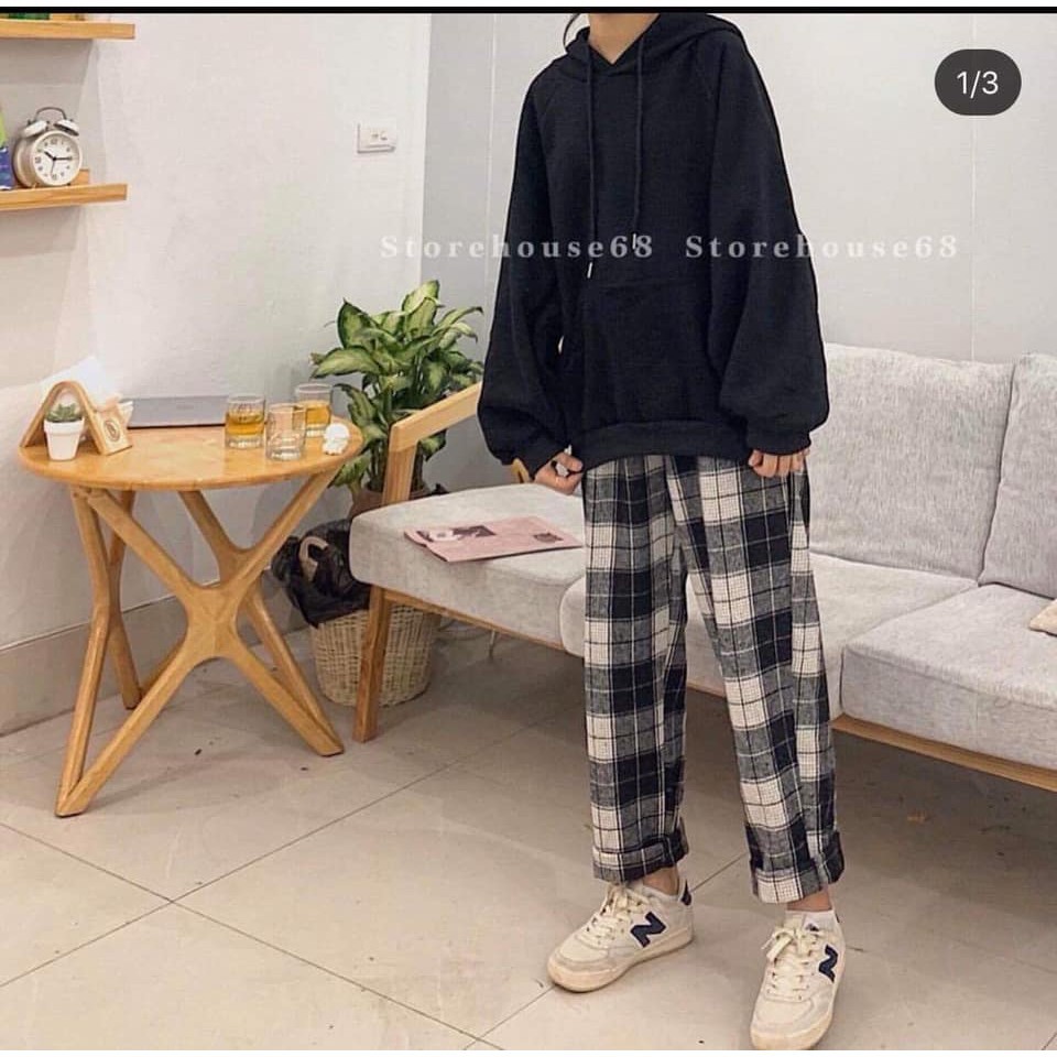 Quần Cul Dáng Dài Kẻ Caro Nữ - Rere.Store [FREESHIP] - Culottes ống rộng dáng suông họa tiết ô vuông nhiều màu Ulzzang