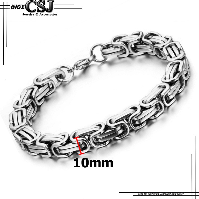 Lắc tay nam inox kiểu zich zăc 10 ly siêu đẹp, không đen, chuẩn thời trang