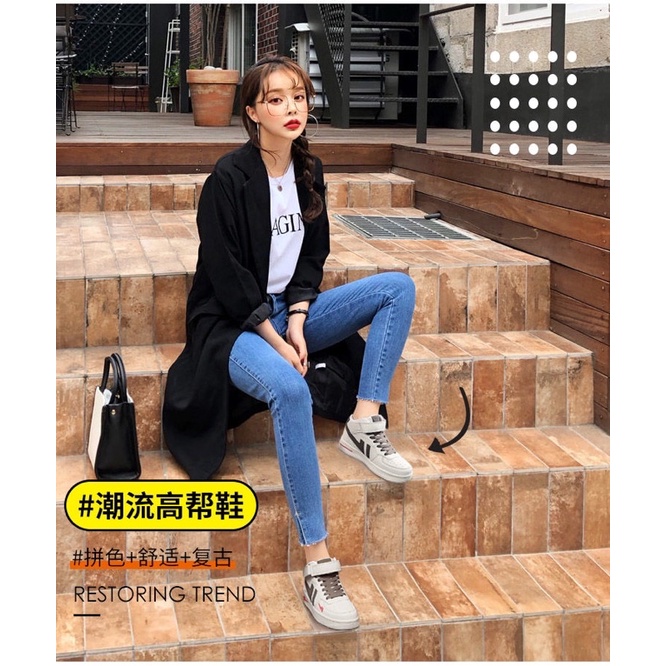 giày thể thao cao cổ nữ thời trang ulzzang,giày sneaker Luhana sẵn hàng | BigBuy360 - bigbuy360.vn