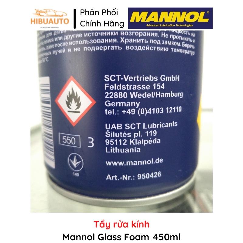 Tẩy rửa kính Mannol 9874 Glass Foam 450ml