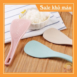 (siêu xả hàng) Combo 3 Thìa Xới Cơm TLM Bằng Thân Cây Lúa Mạch An Toàn Có Gai Chống Dính
