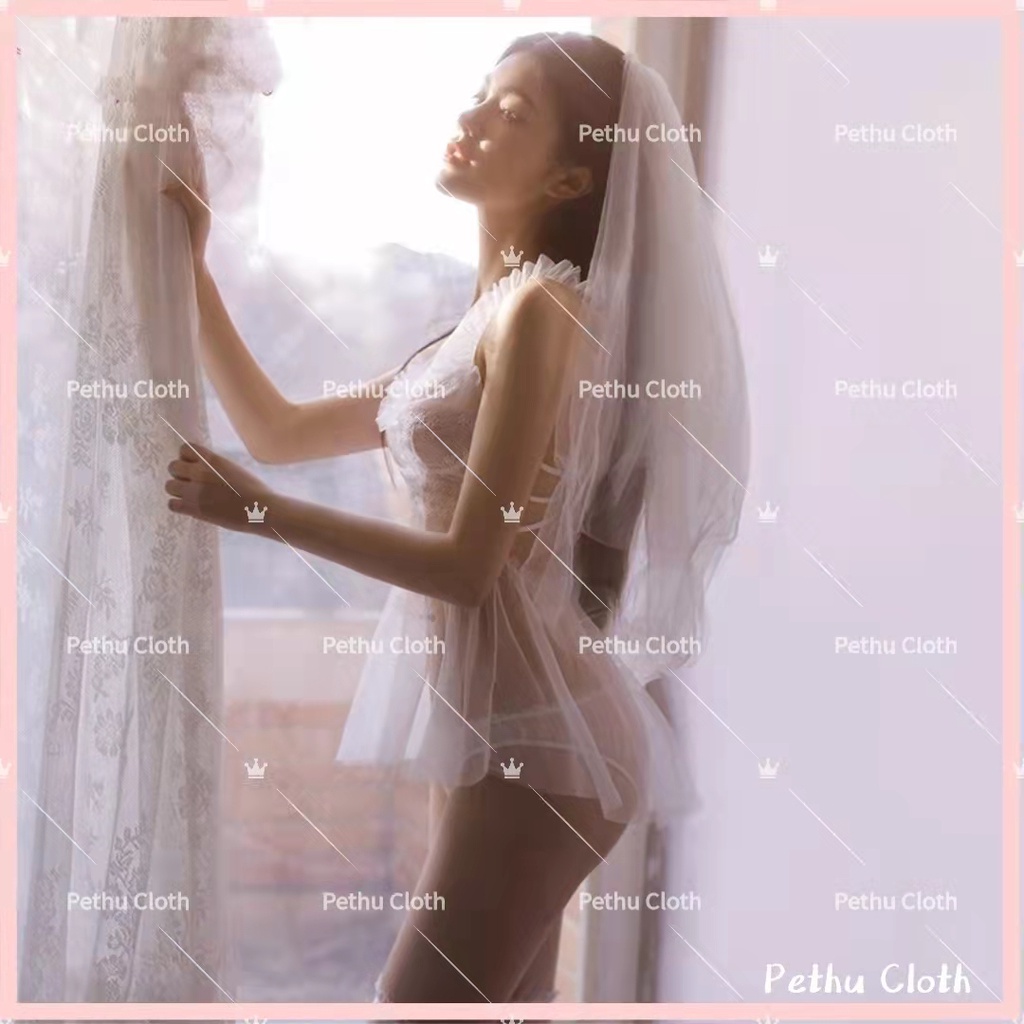 （quà cưới）👰Hàng sẵn gửi ngay👰Đồ ngủ sexy nữ️👰cô dâu đầm ngủ 2 dây ren quyến rũ gợi cảm Freesize- 40-65kg-014 | BigBuy360 - bigbuy360.vn