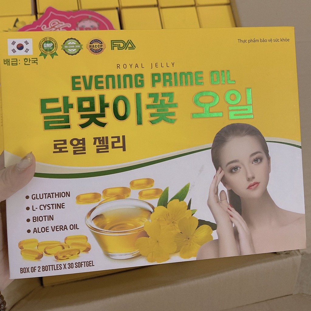 Tinh Dầu Hoa anh thảo EVENING PRIME OIL Hàn Quốc sét 2 lọ x30 viên