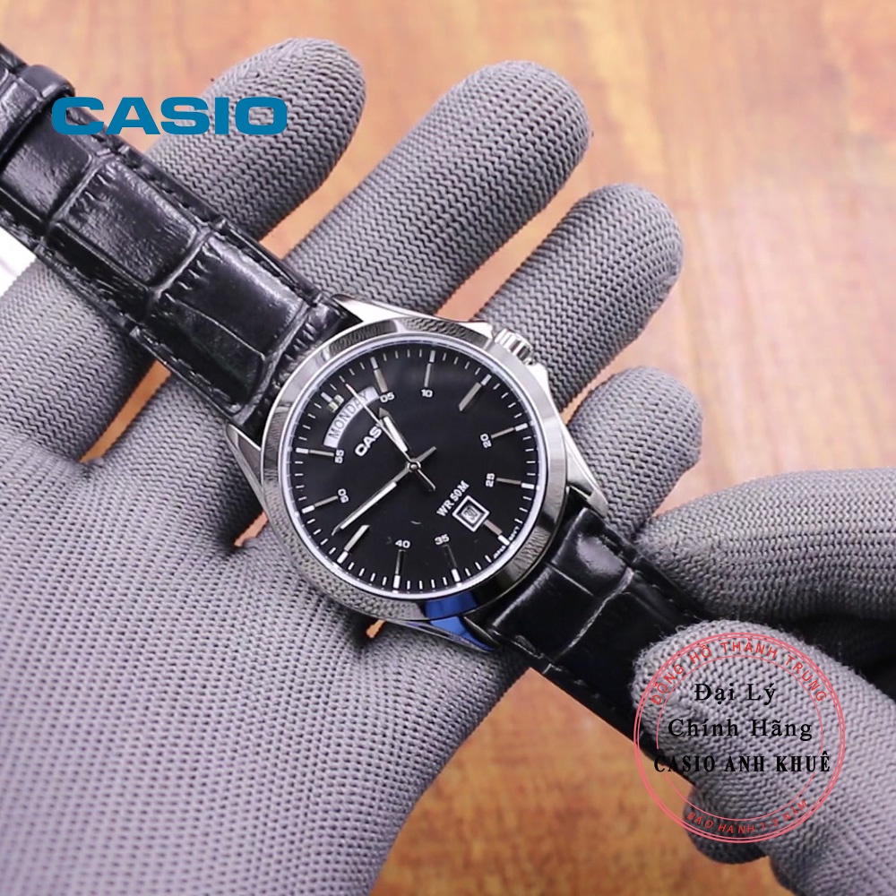 Đồng hồ nam casio MTP-1370L-1AVDF dây da đen cỡ mặt 39mm
