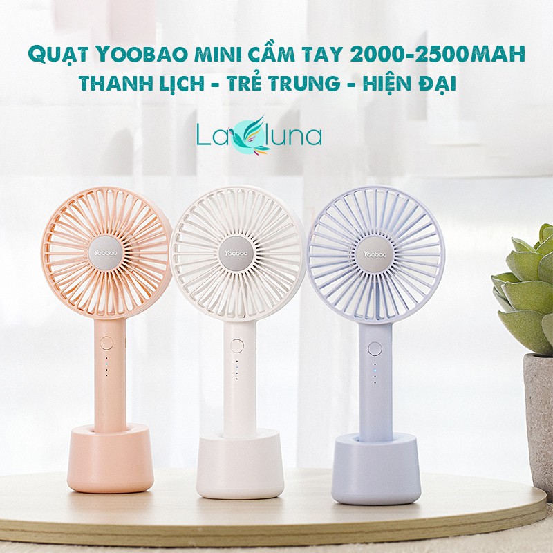 Quạt mini cầm tay Yoobao mới 2020, có thể đặt bàn có Dock cắm quạt - Tốc độ gió mạnh hơn