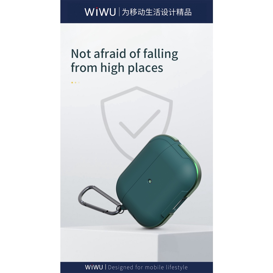 Ốp tai nghe Wiwu Denfense bằng nhựa PC kết hợp alumium chống sốc nhiều màu sắc cho Airpod 3 / Airpod Pro