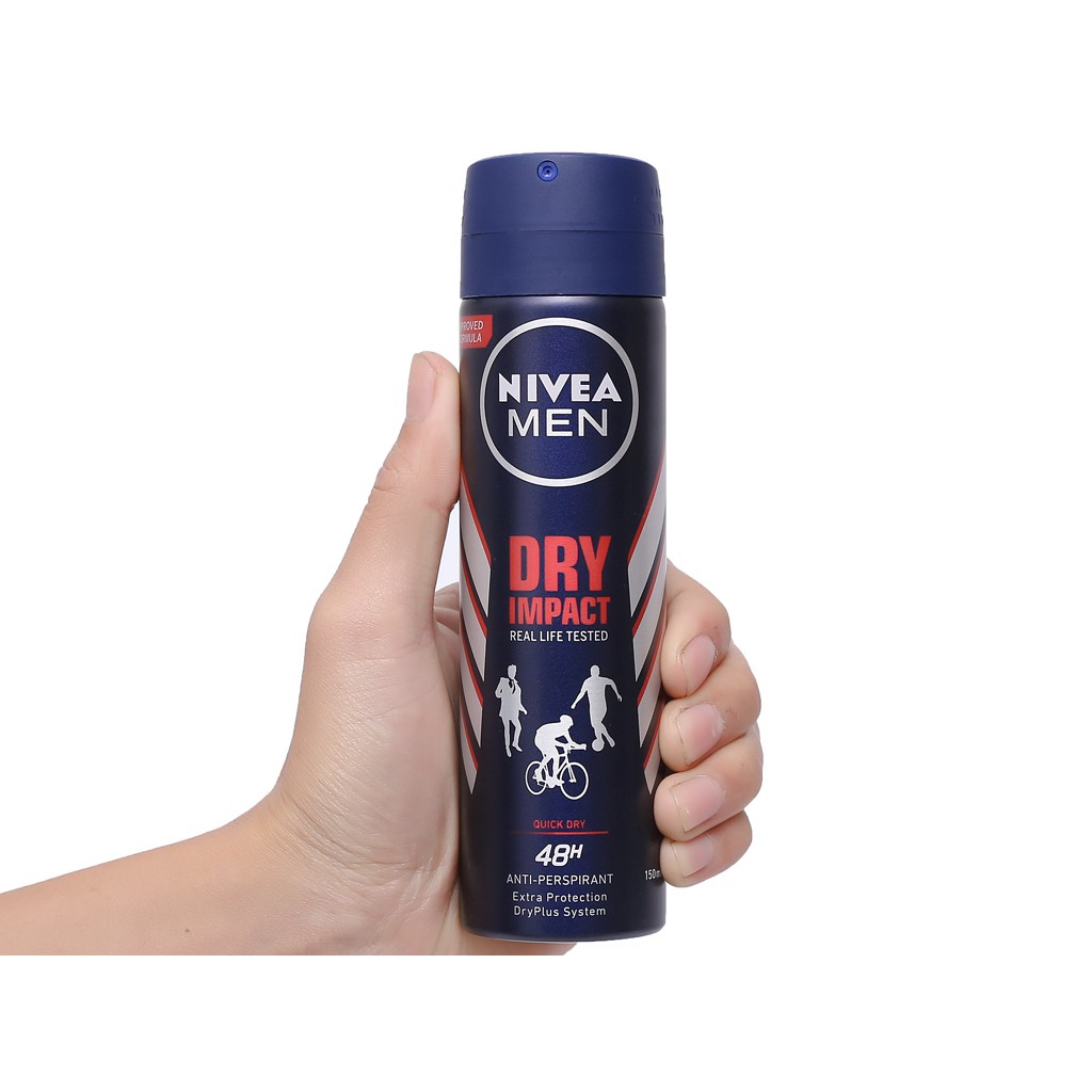 Xịt khử mùi body Nivea for men Dry Impact 150ml