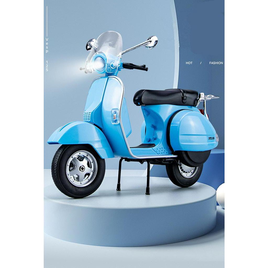 1/10 vespa 125 hợp kim cổ điển mô hình xe máy giải trí diecasts mô hình xe máy kim loại mô phỏng âm thanh và ánh sáng
