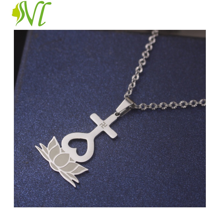 Dây chuyền titan Thiên Tâm đế hoa sen phật không đen dị ứng sài nước thỏa mái