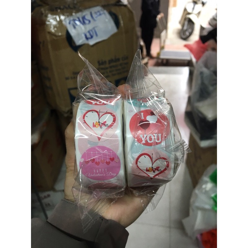 Tem cuộn dán valentin, i love you.. (500 tem)