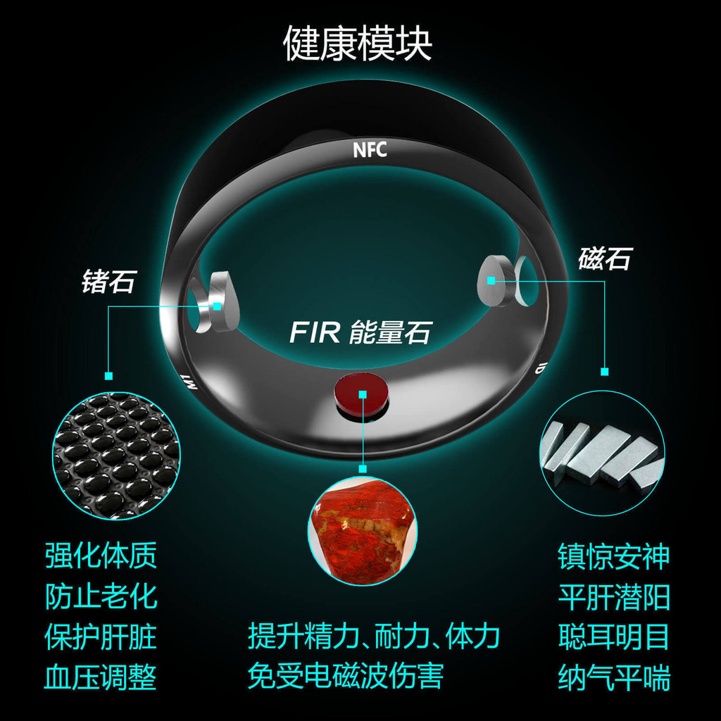 NFC smart ring solar multifunctional android temperature ring net red smart black technology waterpr