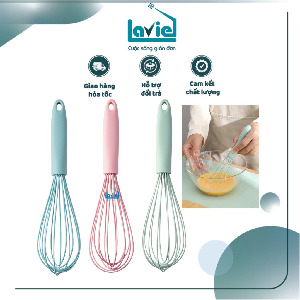 - Dụng cụ đánh trứng cầm tay- phới lồng đánh trứng làm bánh khuấy bột bằng silicon