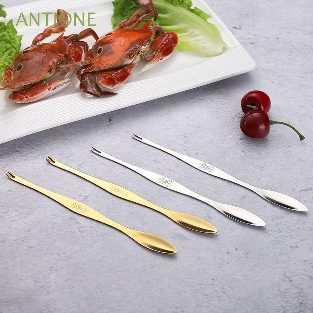 Thìa tích hợp nĩa thiết kế hai đầu 2 trong 1 dụng cụ ăn hải sản cua tôm hùm thiết kế sáng tạo nhiều màu sắc