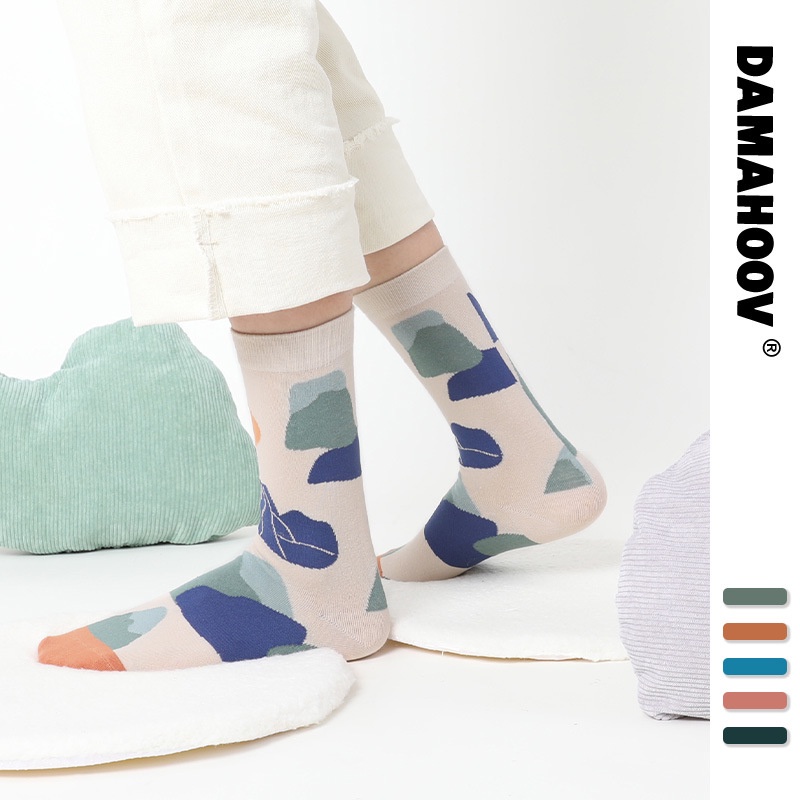 Vớ WAFNHA D210 vải cotton cổ cao phong cách cổ điển