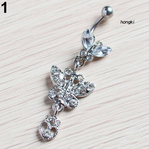 Khuyên rốn hình bướm đính đá xinh xắn