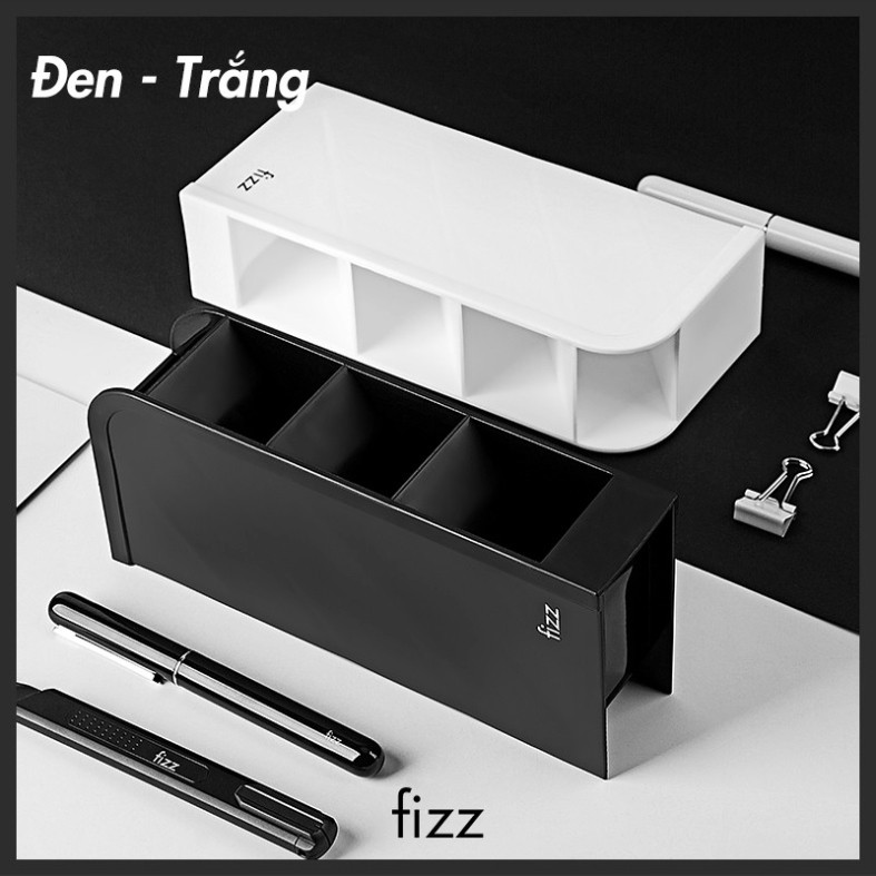 Hộp Cắm Bút Fizz FZ21013-H-W Màu Đen, Trắng