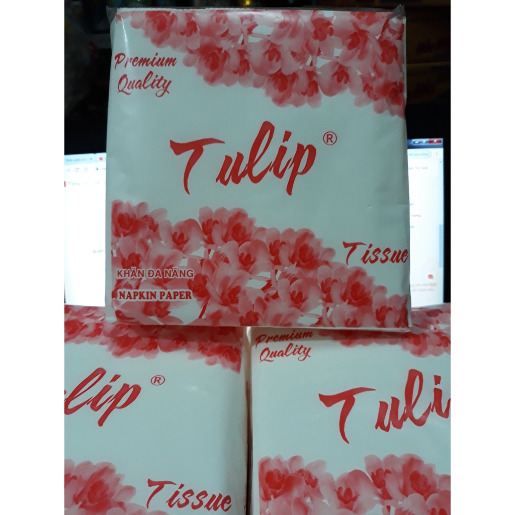 Combo 4 gói khăn giấy vuông tulip