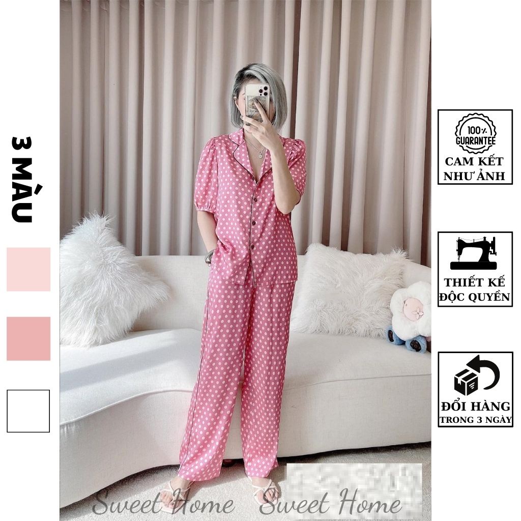Đồ Bộ Pijama Tay Bồng Dễ Thương Trẻ Trung C23 SWEET HOME