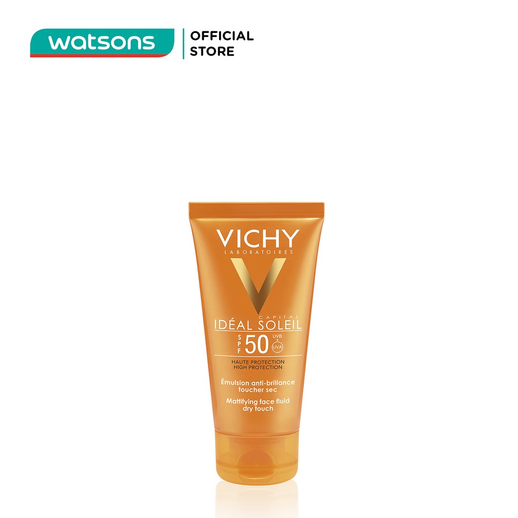 Kem Chống Nắng Vichy Ideal Soleil Bảo Vệ Da Mặt, Không Gây Nhờn Rít SPF50, PA+++ 50ml