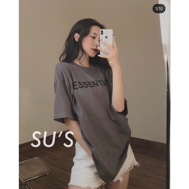 Áo thun cotton tay lỡ unisex. Áo thun tay lỡ Essentials mẫu hot 2022
