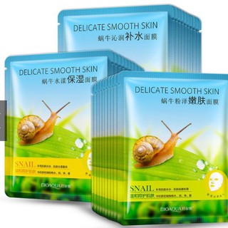 [RẺ VÔ ĐỊCH] Mặt nạ giấy dưỡng da mụn cấp ẩm thải độc tinh chất ốc sên Snail Bioaqua