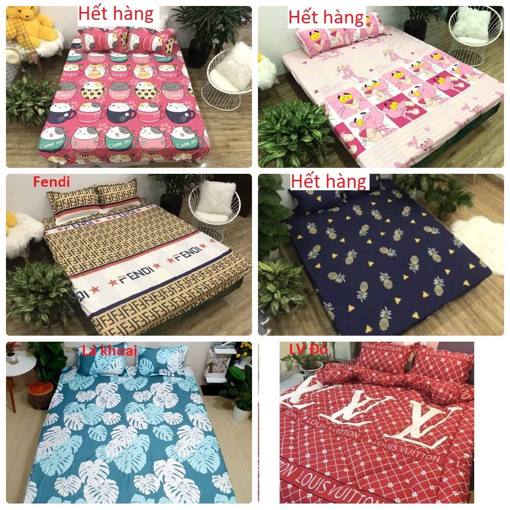 Bộ ga gối poly cotton, ga chun và 2 áo gối ( được chọn mẫu) | BigBuy360 - bigbuy360.vn