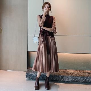 Bộ áo voan xếp ly + chân váy xếp ly đáng yêu thanh lịch cho nữ cỡ s-2xl