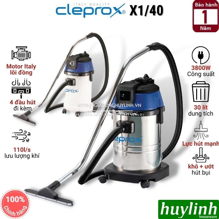 [Mã ELHA22 giảm 6% đơn 300K] Máy hút bụi công nghiệp khô và ướt CleproX X1/40 - 30 lít