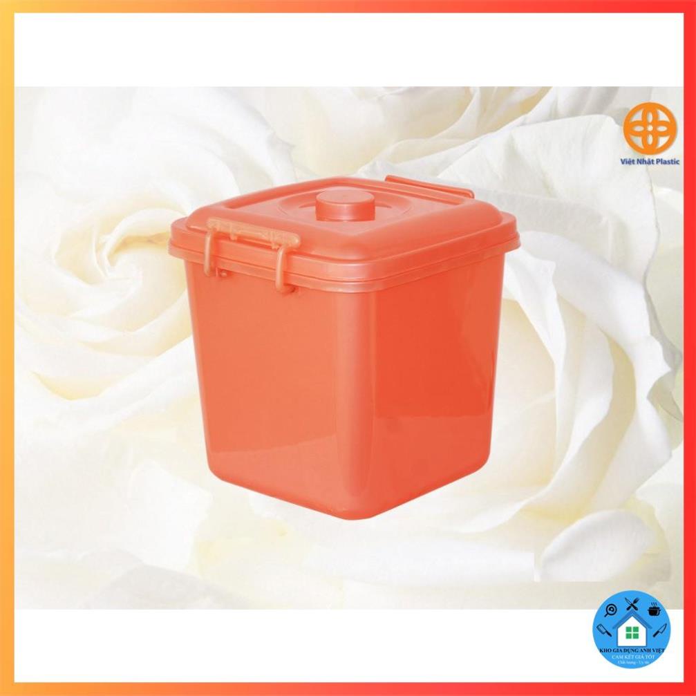 Thùng vuông 10l nhựa Việt Nhật có nắp đậy - Thùng đựng gạo, thùng đa năng loại 10 lít