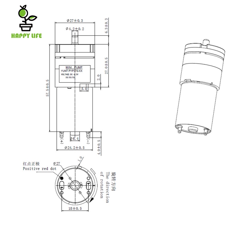 Máy Bơm Oxy Mini Dc 6v 370 Cho Bể Cá