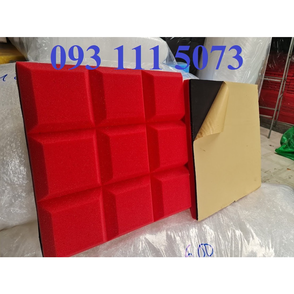 Mút tiêu âm cách âm vuông nấm to  tích hợp cao su chống rung 50x50x6cm