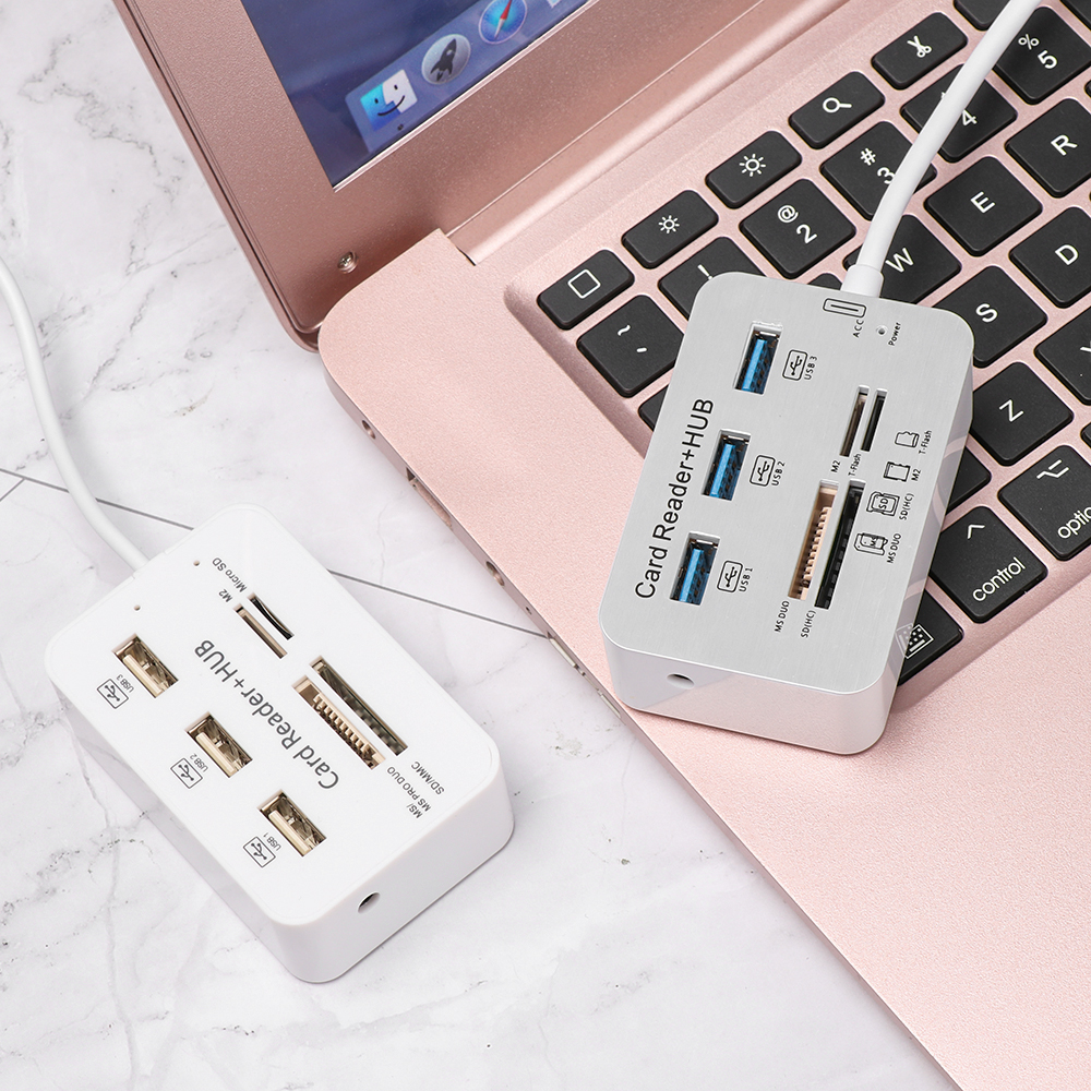 1 Đầu Đọc Thẻ Nhớ Ms Sd M2 Usb-C Tf Đa Năng Usb 3.0 Hub