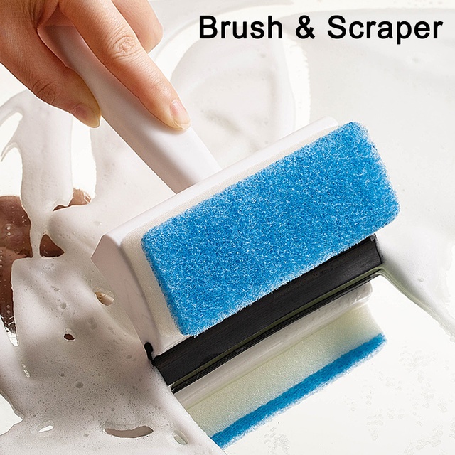 Bàn chải vệ sinh gương phòng tắm đa năng 2 trong 1 có móc treo tiện dụng